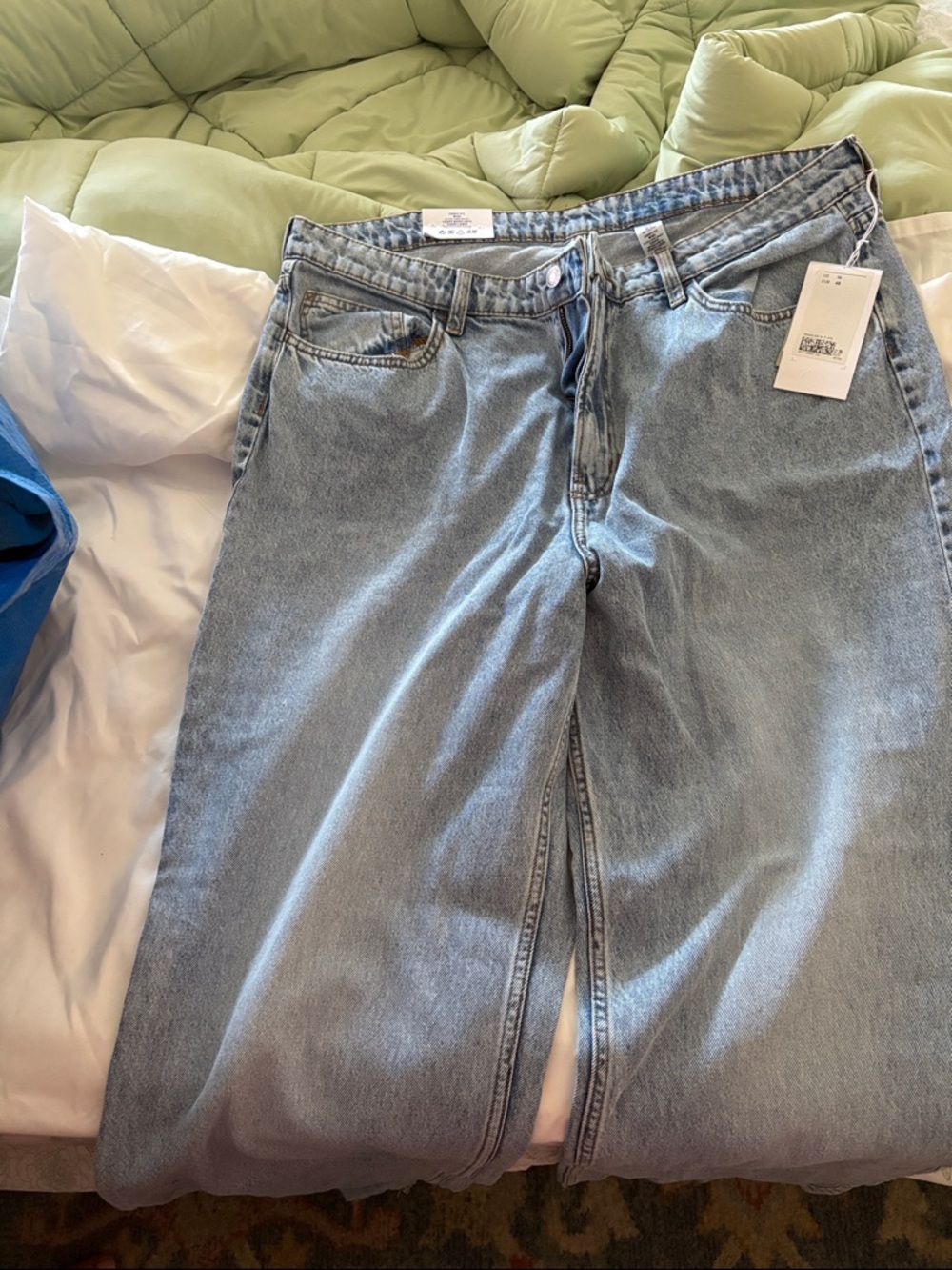 H&M Light Blue Wide Leg Jeans - Picture 1 of 3